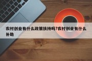 农村创业有什么政策扶持吗?农村创业有什么补助
